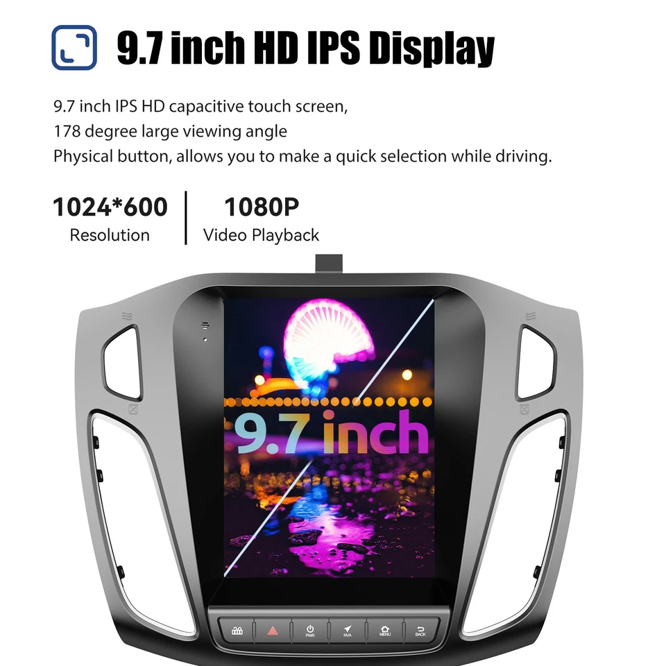 DAB+ Für Ford Focus MK3 2012-18 Android 14 Autoradio CarPlay GPS WIFI RDS 4+64GB - Bild 4 von 4