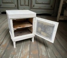 Antique White Painted Larder Pantry Small Cupboard Meat safe Pine
