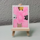 ACEO Original Watercolor & Ink Painting Cats 2 of 2 Signed KatieBearDesigns — photo 1
