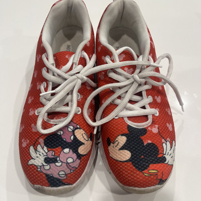 Disney Mickey Minnie Sneakers Women's Men's Red Canvas