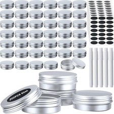 200 Pa Metal Tins Aluminum Containers with Lids Screw Round Tin Cans