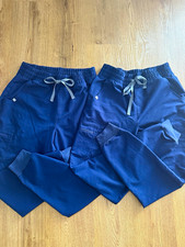Lot of 2 FIGS Scrub Jogger Pants Womens Medium Navy Blue Technical Collection