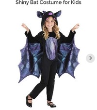 Kid's Shiny Bat Costume Sz S/6-8 Halloween Girl Costume