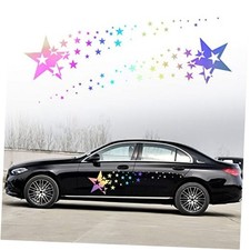 2PCS Vinyl Universal Stars Graphics Auto Body Side Stripe Door Sticker Colorful