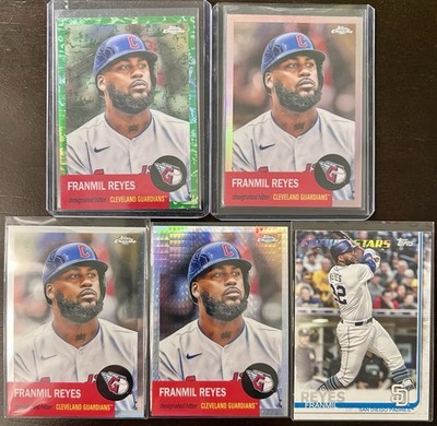 Franmil Reyes 5 Card Topps Lot, Green Toile /99, Rose Gold /75