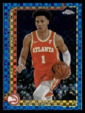 Jalen Johnson 2025-26 Topps Chrome #56 Blue X-Fractor Atlanta Hawks A1