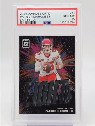 PATRICK MAHOMES II 2024 DONRUSS OPTIC LIGHT IT UP CHIEFS PSA 10 Q0004