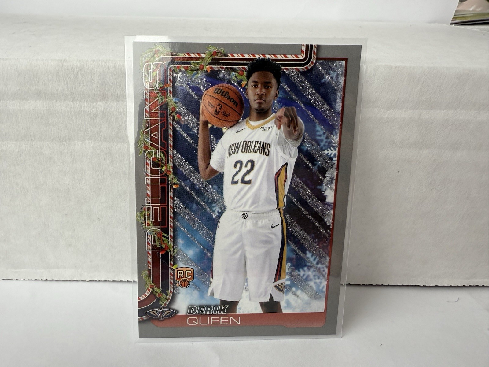 2025-26 Topps Holiday - Derik Queen #H173 Holiday Silver Glitter (RC)