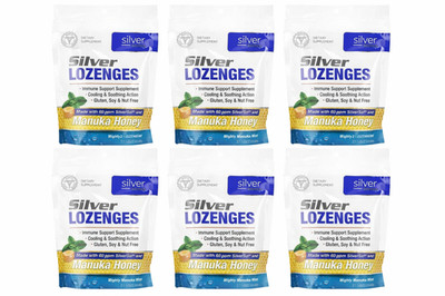 Silver Biotics Mighty Manuka Mint Lozenges Pack of 6 SilverSol Immune Support
