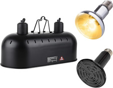 15in Dual Reptile Light Fixture 150W Double Dome, 100W UVA/UVB  100W Ceramic