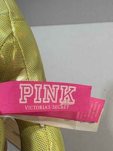Victoria’s Secret PINK Lime Green Metallic Stuffed Dog 7” - Picture 7 of 9