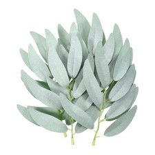 40Pcs 5.9" Artificial Willow Leaves Fake Willow Greenery Garland Stem Grey Green