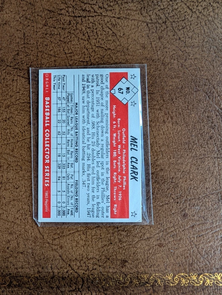 1983 Reprint #67 Mel Clark Signed Autograph - Image 2 of 2