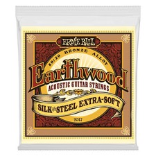 Ernie Ball Earthwood Silk and Steel Extra-Soft Acoustic Guitar Strings, 10-50...