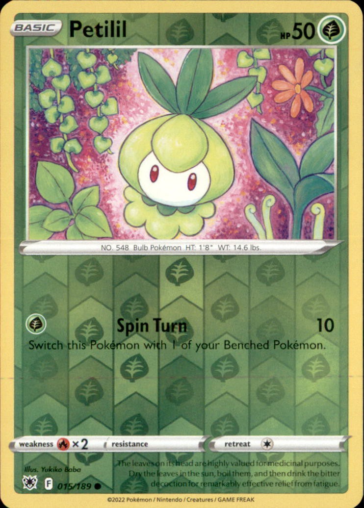 Pokemon Petilil 15/189 Astral Radiance Reverse Holo 2 Card Lot