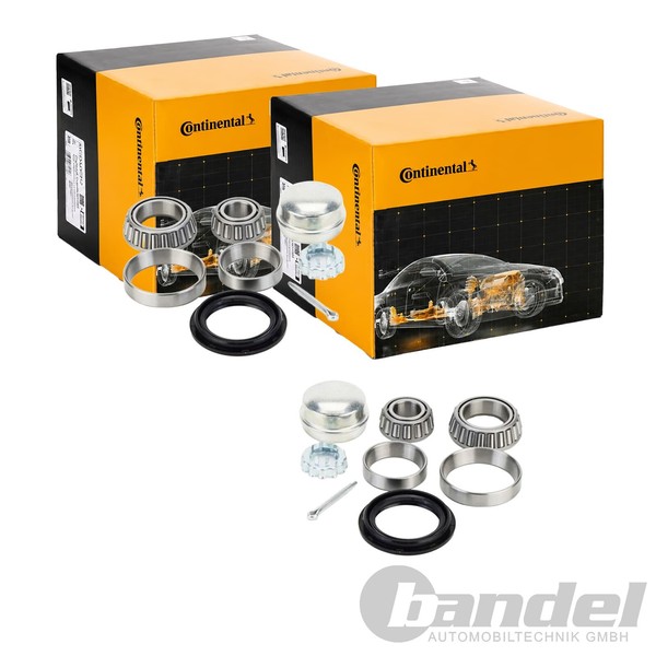 2X Continental Ctam RADLAGER-SATZ Hinten Vorne Passend FüR Audi 100 50 60 75 80-image
