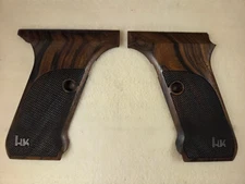 HK P7 M10/M13 ONLY Fine English Walnut Checkered Pistol Grips W/LOGO NEW! U