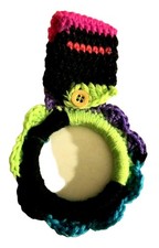 Boho Crochet Towel Ring Holder Handcrafted Kitchen  Bathroom Accessory Gifting