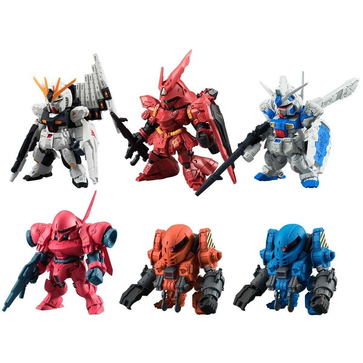 FW GUNDAM CONVERGE # 01 FULL SET 6pcs ν[NEU] SAZABI 04 GARBELLA TETRA ...