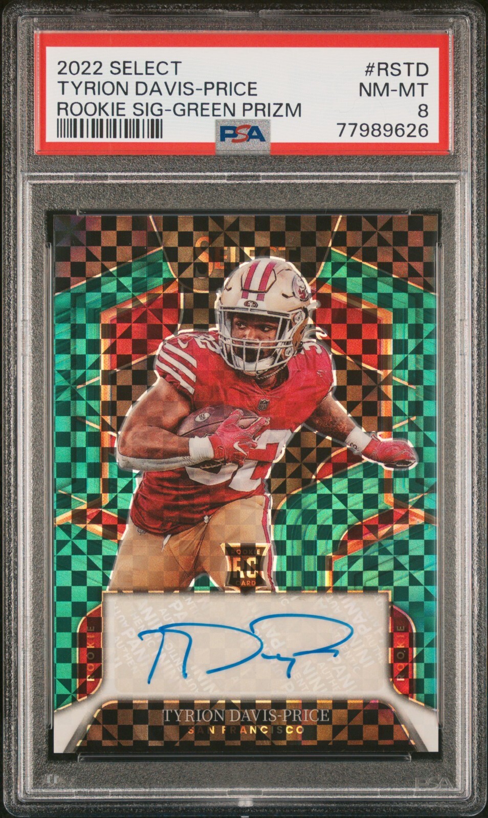 Tyrion Davis-Price Panini Select Rookie Signatures #RSTD Green
