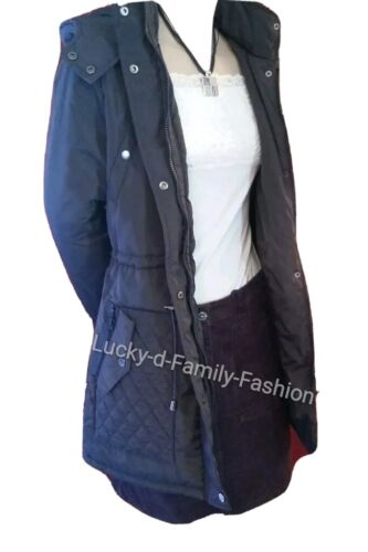 NEW Ladies ZAHARA smart quilted hooded warm winter coat jacket Size  S 10  L 14 - Picture 1 of 11