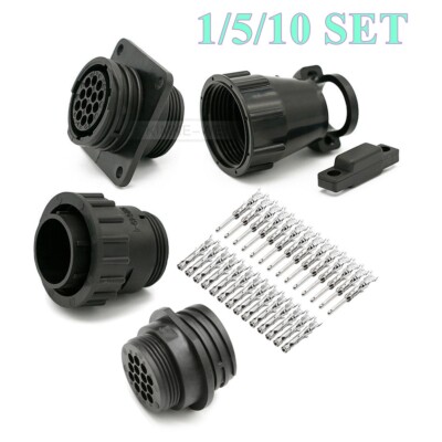 14 Polig Tyco/AMP CPC Auto/Kfz Rund Steckverbinder Stecker Buchse Reparatursatz