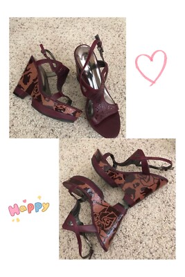 Carlos Santana Women's Galaxy Cinnabar-Bilberry Platform Sandals Brand New