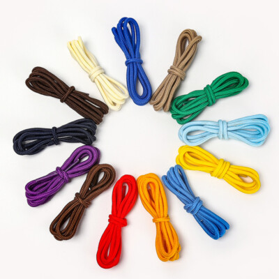 Premium Runde Schnürsenkel [Ø4 mm ] für Arbeit-,  Outdoor-, Sportschuhe, Stiefel