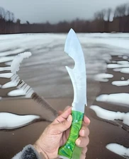 Carbon Steel Shark Fish Design Blade Knife Tactical Gurkha Kukri Engraved Sheath