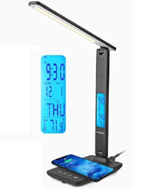Blaupunkt Lampada da tavolo a LED con caricatore wireless - Porta di ricarica US