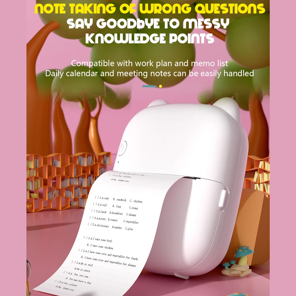 Portable Pocket Thermal Instant Photo Printer Label Maker F0E4