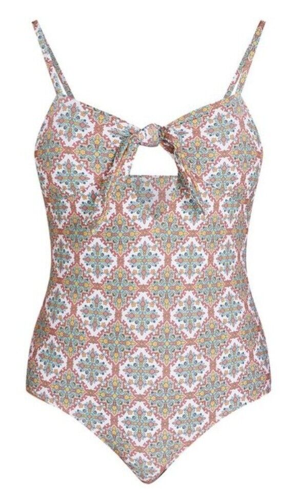 ONEILL GIRLS ONE PIECE, ALEXA, TIE FRONT, SIZE 12,  NEW WITH TAGS, RRP $54.99