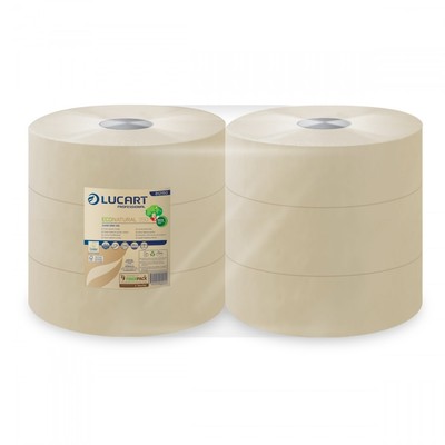 6 Rollen Jumborollen Toilettenpapier Lucart EcoNatural 350 2 lagig 350m/Rolle