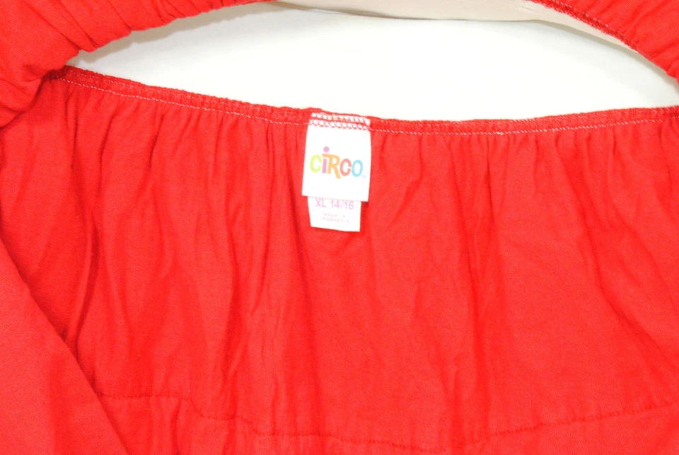 Circo Talla XL 14-16 Niñas Rojo En Niveles Tutú Falda Algodón Forrado Cintura Elástica Foto 3 de 4