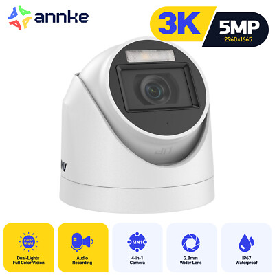 ANNKE 5MP 4IN1 Full Color Night Vision CCTV Security Camera Audio Recording IP67