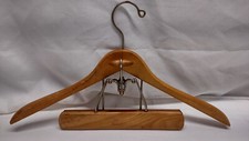 Vintage THE SETWELL 18" Wooden Suit Hanger French Collar W/ Pant Clamp