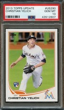 2013 Topps Update Christian Yelich ROOKIE RC #US290 PSA 10 GEM MINT. Marlins