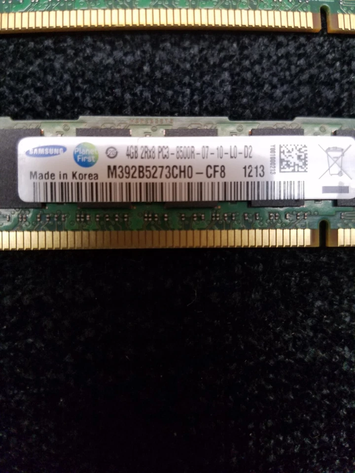 (Pair)Samsung  4GB 2Rx8 PC3-8500R M392B5273CHO-CF8 - Image 2 of 4