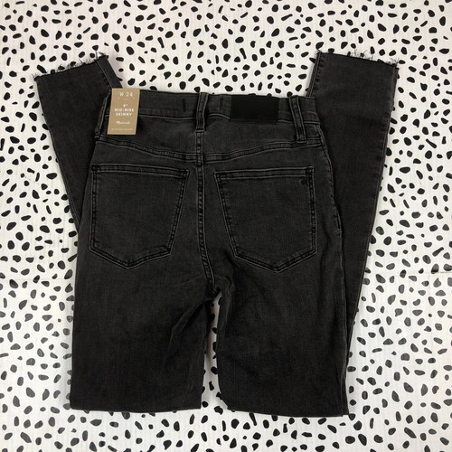 MADEWELL Women's $128 9" Mid-Rise Skinny Jeans Black Sea SIZE 24 H2230 - Picture 2 of 6