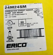 PACK OF 50 ERICO CADDY 24M24SM COMBINATION CONDUIT HANGER CLAMP SIDE MOUNT 🎯