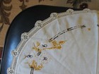 Vintage Oval Doily Embroidered Butterflies and Flowers Crochet Edge 24 1/2 x 21" — photo 7