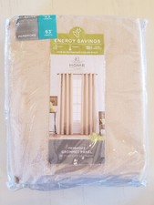 JCP Home Linen Pembroke Thermal Interlined Grommet Curtain Panel, 50x63" 50x108"
