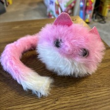 Pomsies Pink White Pinky the Kitty Cat Interactive Light Up Plush 12"