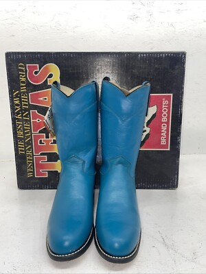 New Women's Blue Texas Brand Cowboy Boots. 4438 7 M. 18-70 | eBay