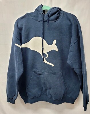 Down Under Kangaroo Australia Navy Blue Outback Hoodie Sweatshirt