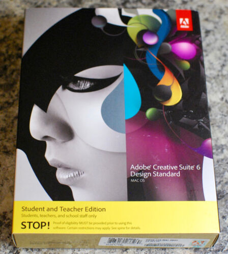 NEW Adobe Creative Suite 6 CS6 Design Standard older Mac student teacher edition