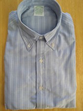 NWOT Brooks Brothers Blue Stripe Cotton Button Down 14.5-31 Milano MSRP 140