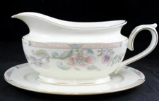 Lenox China Litchfield Garden Gravy Boat with Underplate