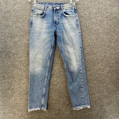 Zara Trafaluc Denimwear Jeans Womens 02 Blue Crystal High Waist 90s Pants  Casual | eBay