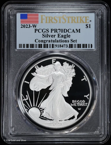 2023-W Proof $1 American Silver Eagle PCGS PR 70 DCAM Congratulations Set